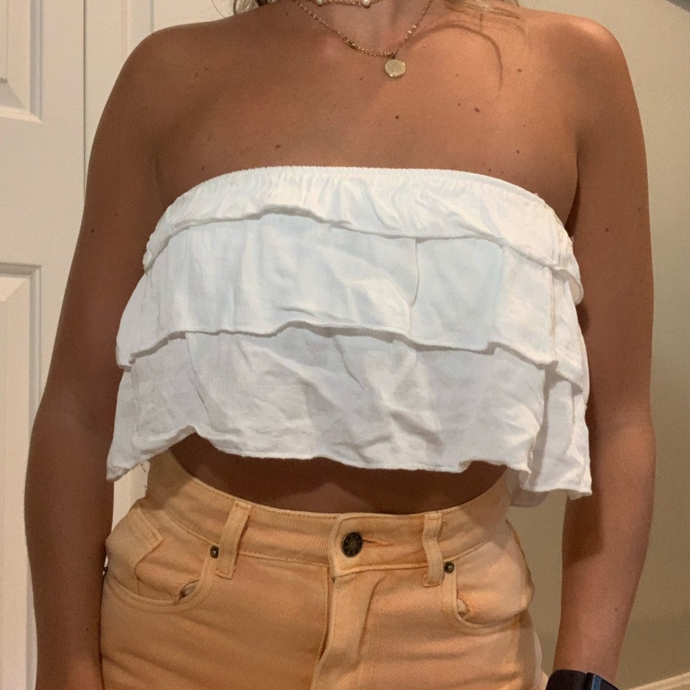 White Flowy Crop Top